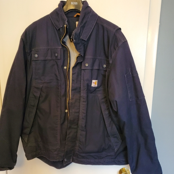 Carhartt Flame-Resistant Full Swing Quick Duck Coat for Men - Dark Navy - L - Picture 4 of 16